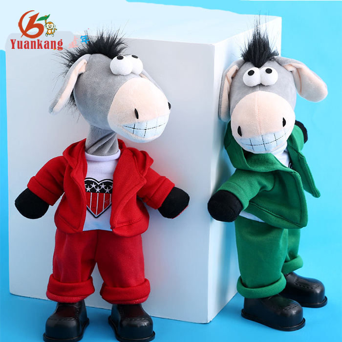 New Singing Toys Custom Musical Dancing Soft Stuffed Small Animal Plush donkeys Toy