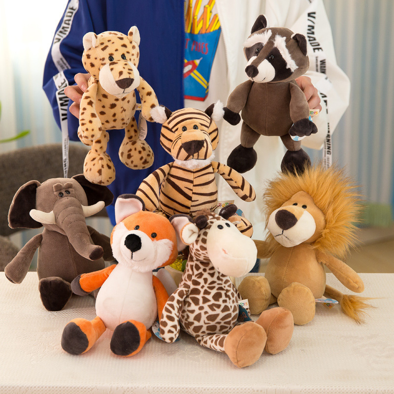 2023 Manufacturer Custom Jungle Tiger Forest Stuffed Animal Toys Fox Raccoon Giraffe Elephant Soft Plush Toy Wholesale