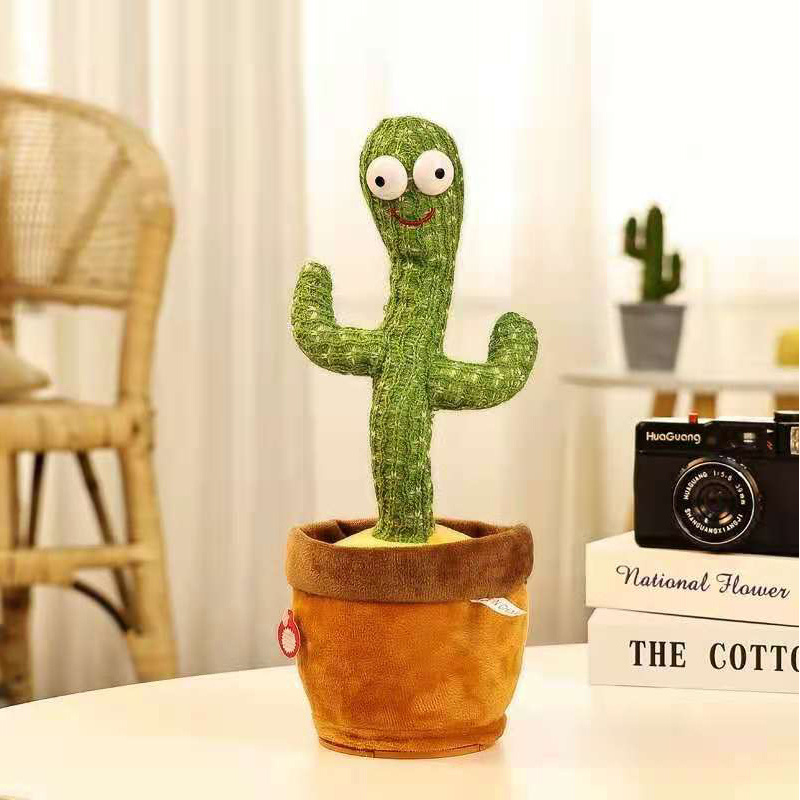 OEM Wholesale Electric Soft Dancing Cactus Bear Electronic Recording Plush Toy Saxophone Playing Cactus Stuffed Toy