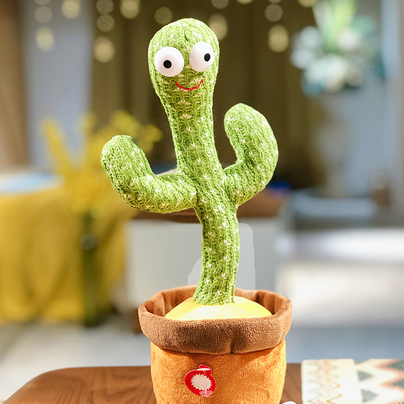 OEM Wholesale Electric Soft Dancing Cactus Bear Electronic Recording Plush Toy Saxophone Playing Cactus Stuffed Toy