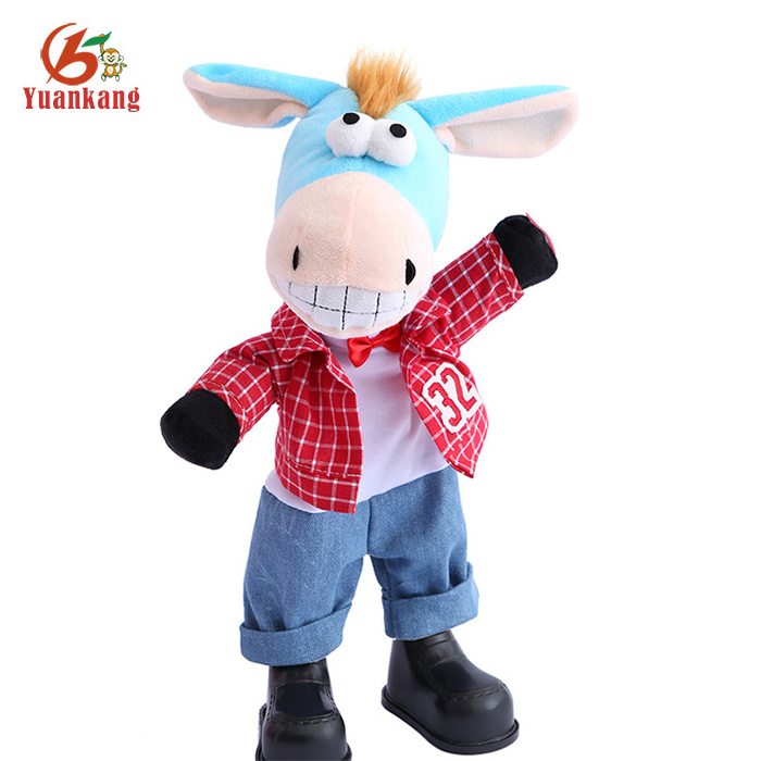 New Singing Toys Custom Musical Dancing Soft Stuffed Small Animal Plush donkeys Toy