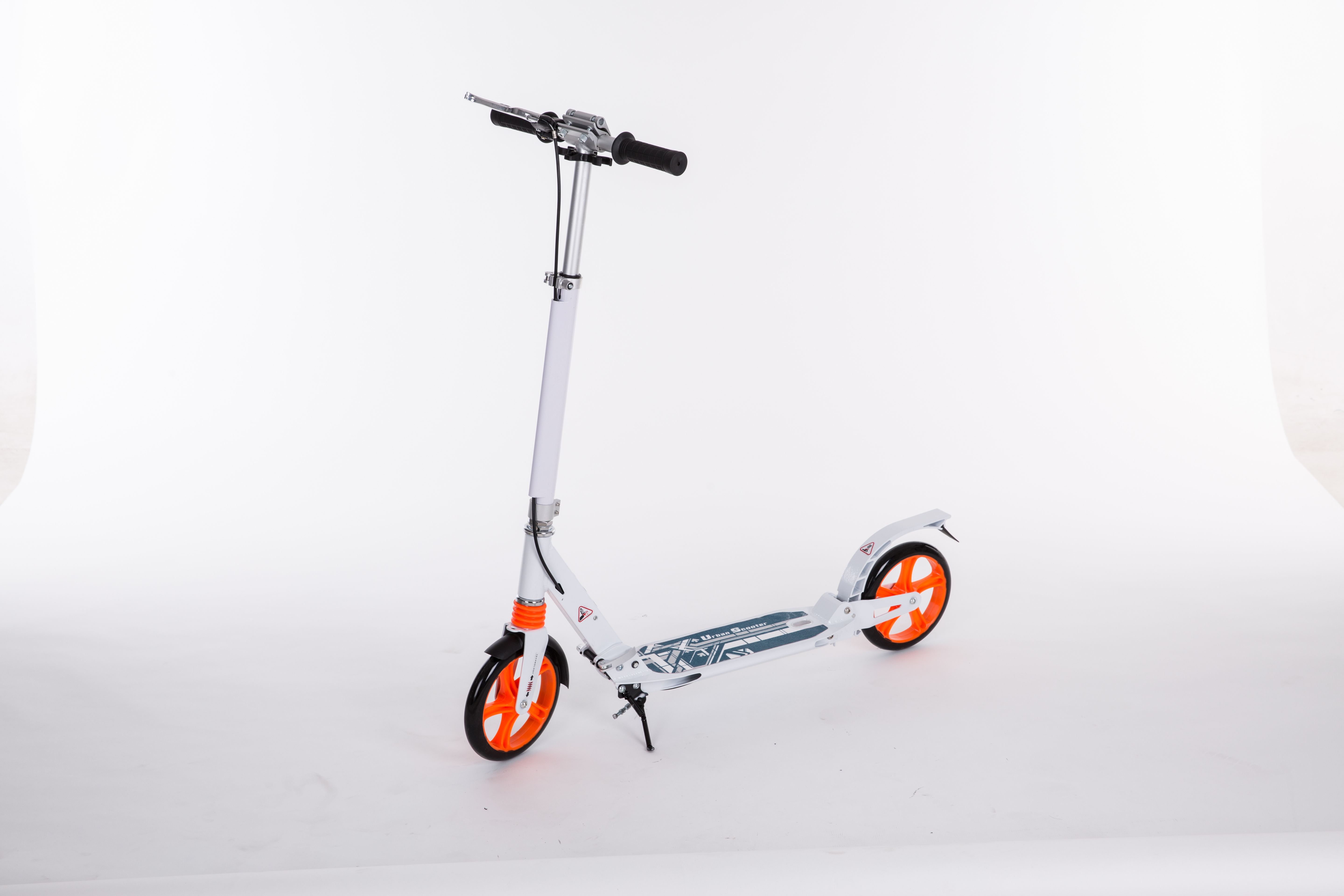 Hand brake adult exercise scooter, kick scooter with dual suspension, push two footed pedal scooter for adults