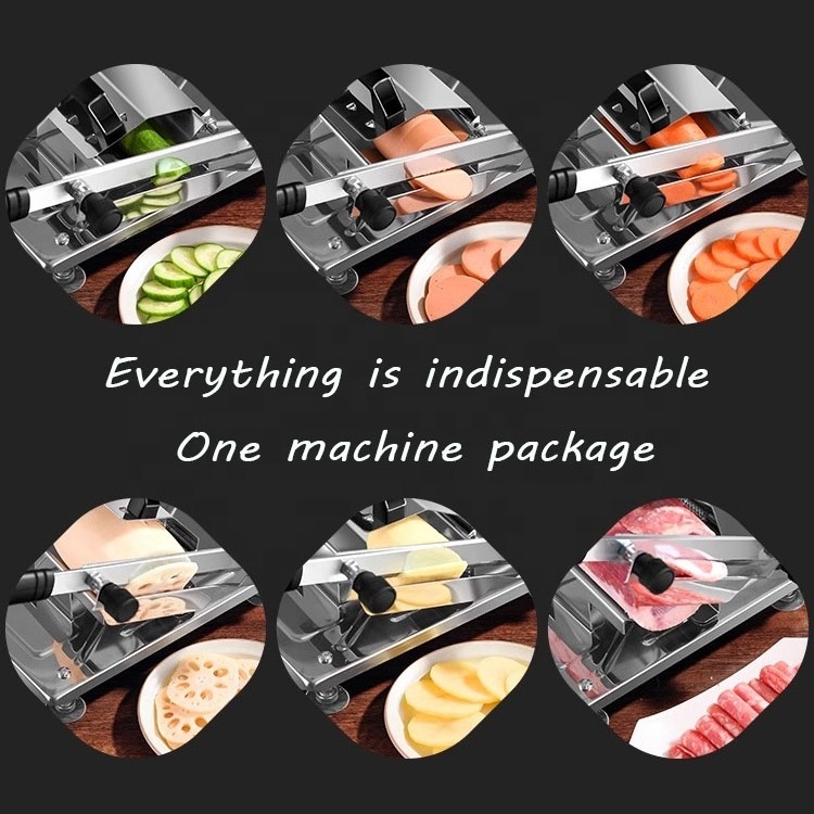 Stainless Steel Manual Meat Slicer Multifunctional Vegetables Fruit Slicer Kitchen Frozen Meat Slicer