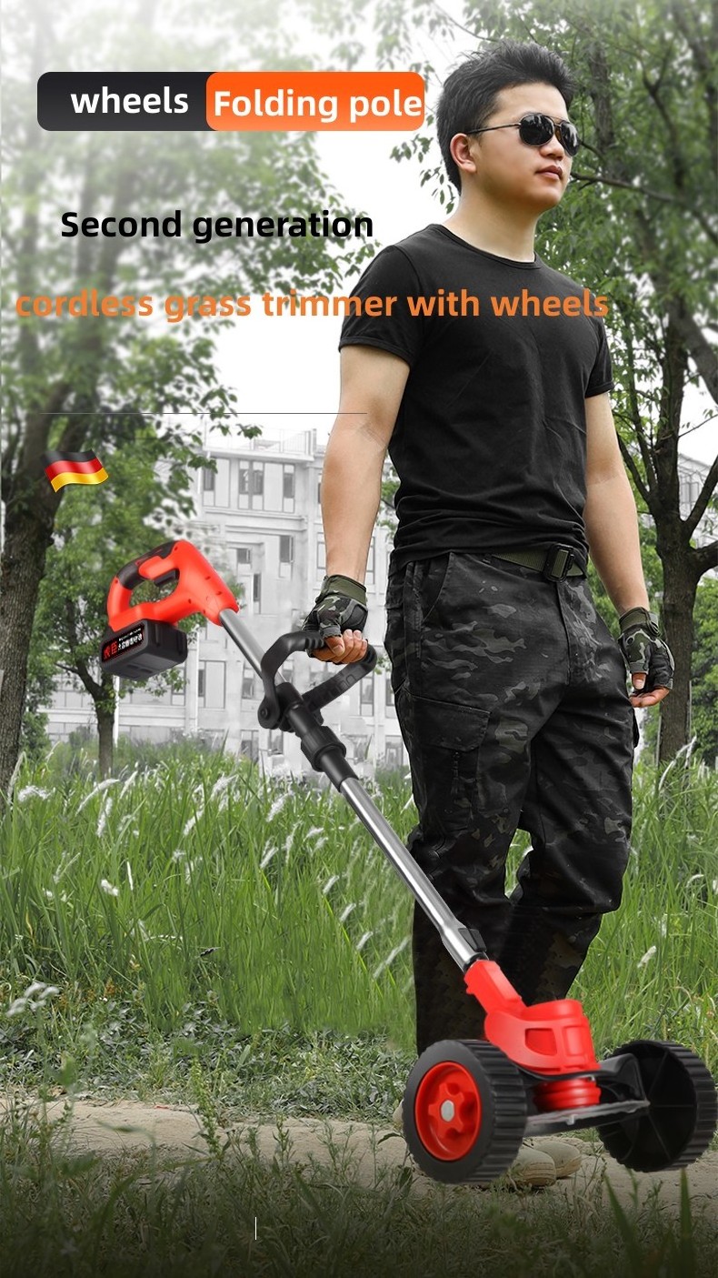 Telescopic Handle Cordless Electric Tree Cutting Machine 10Inch Robin Steel Weed Grass Trimmer