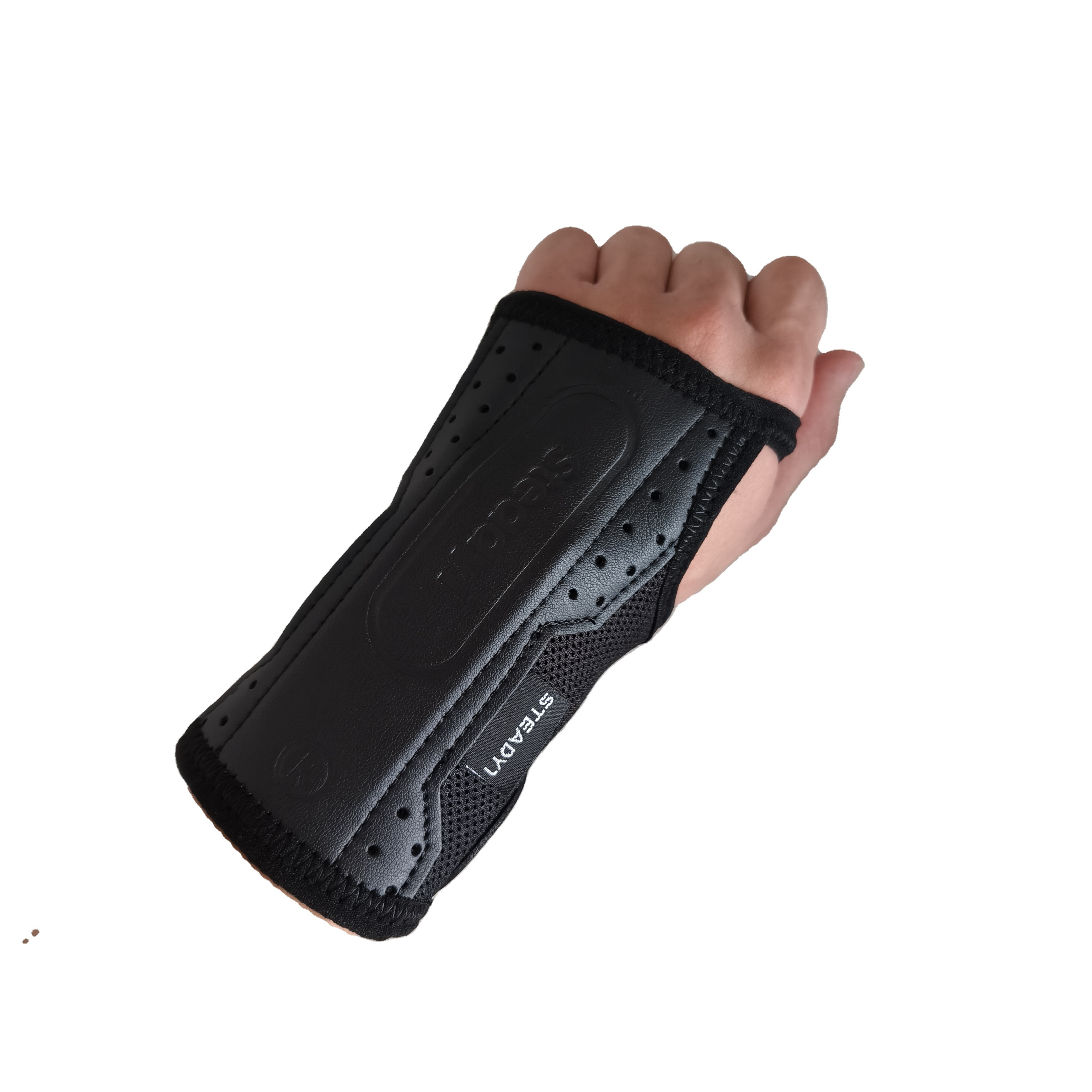 Adjustable Gym Leather Glove with Compression Thumb Support Wrist Protector for Adults