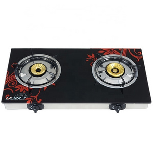 Kitchen appliances two burner glass top for table gas stove high quality Glass top gas stove