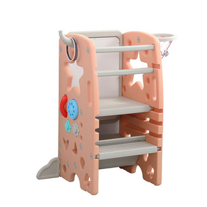 Height Adjustable Plastic Toddler Step Stool Kids Learning Tower Kitchen Helper Tower