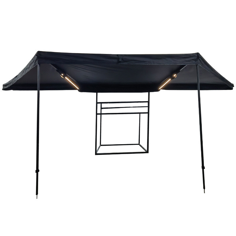 Outdoor Camping 180 Degrees Free Standing Foxwing Awning, Car Side Freestanding Awning With LED