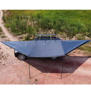 Outdoor Camping 180 Degrees Free Standing Foxwing Awning, Car Side Freestanding Awning With LED