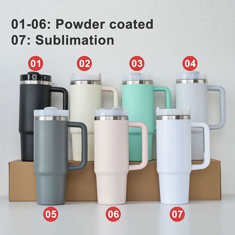 2023 40oz stainless steel travel trek adventure reusable vacuum quencher h2.0 flowstate 40 oz sublimation new tumbler