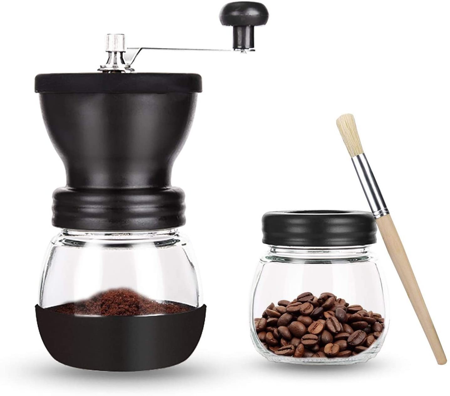 Glass bottle coffee Mill Stainless Steel Portable Handheld Ceramic Coffee Grinder Manual Coffee Grinder With a Free Glass Gar