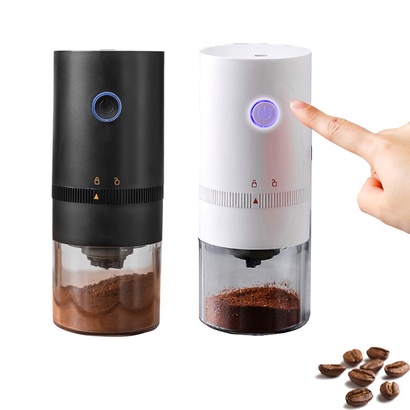 Mini Small Cordless Ceramic Coffee Bean Grinder Mill Electric Burr,Usb Portable Rechargeable Automatic Coffee Grinder with Brush