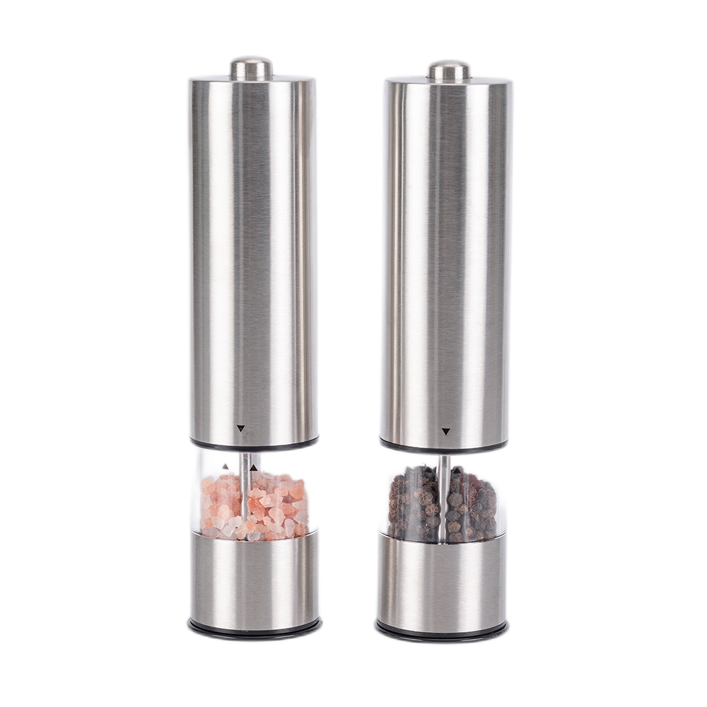 Automatic Pepper Grinder stainless steel electric salt pepper grinder mill set with light led