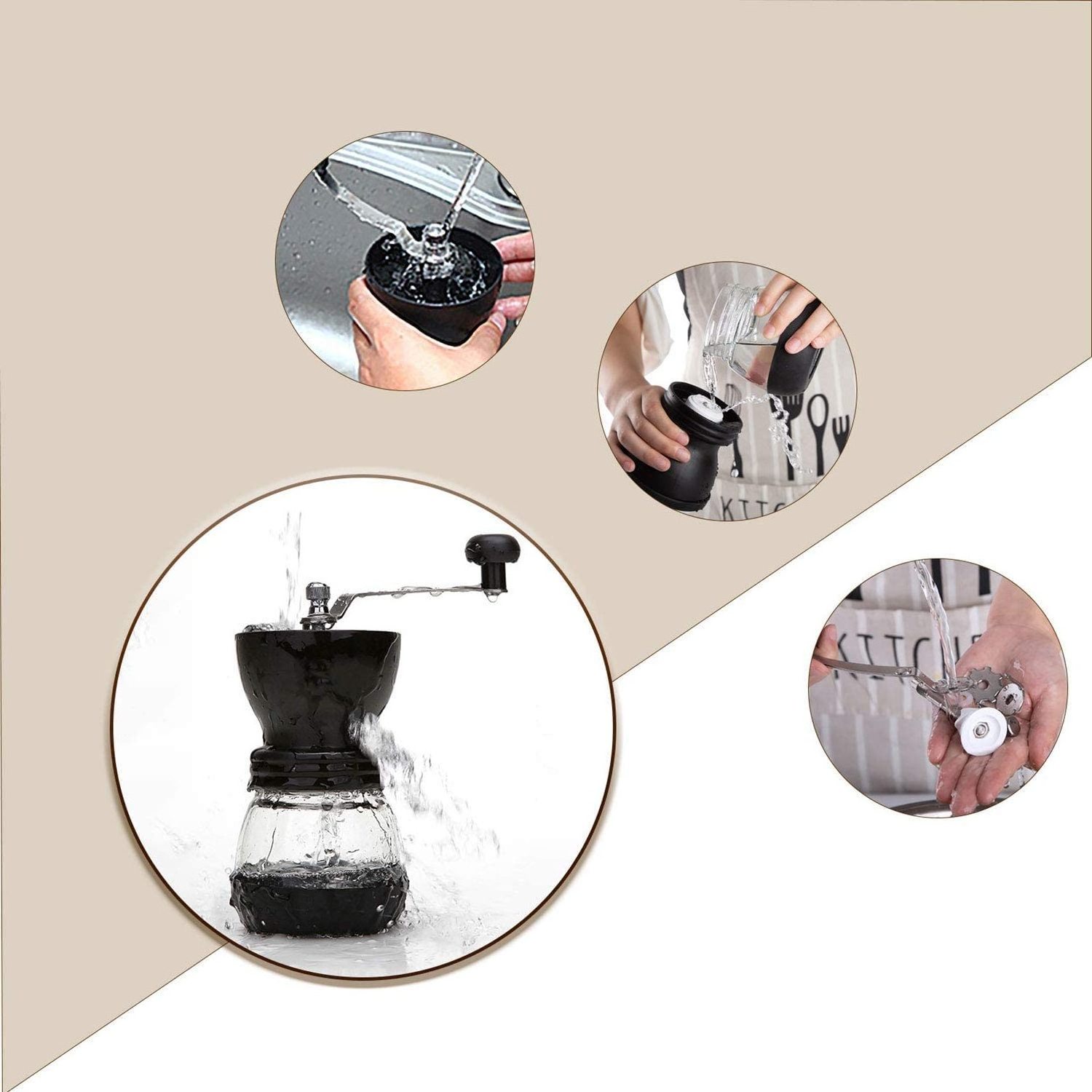 Glass bottle coffee Mill Stainless Steel Portable Handheld Ceramic Coffee Grinder Manual Coffee Grinder With a Free Glass Gar