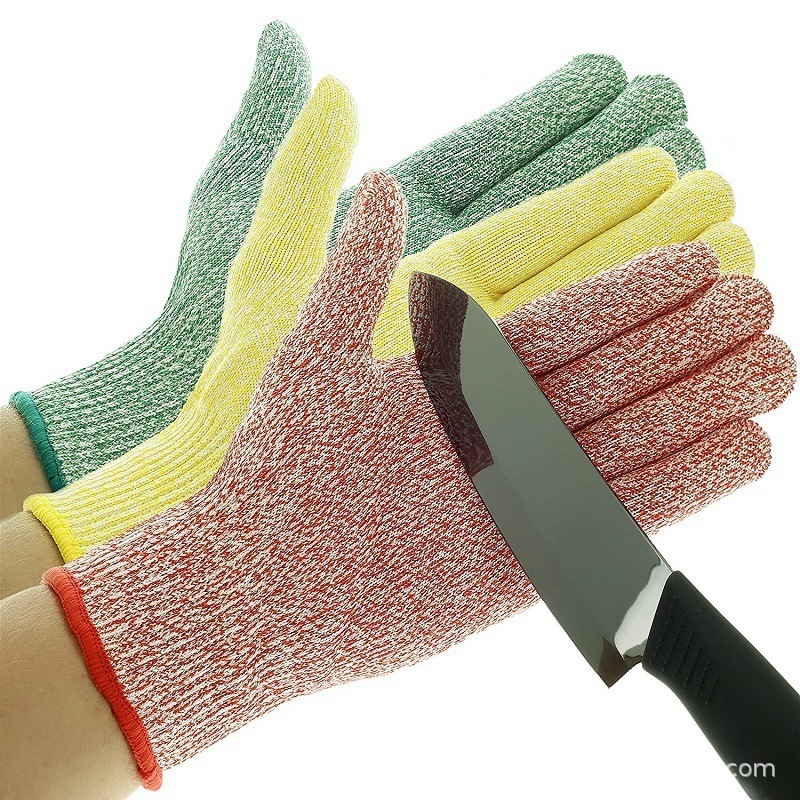 Colorful food grade kitchen gloves meat cutting gloves level 5 impact resistant safety work gloves