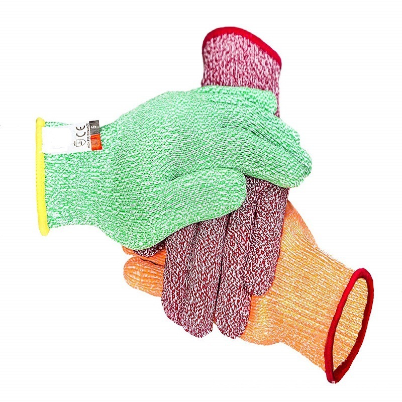 Colorful food grade kitchen gloves meat cutting gloves level 5 impact resistant safety work gloves