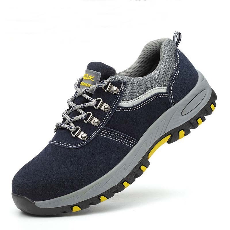 Comfortable Summer Breathable Safety Shoes Suede Cowhide Wear-resistant Steel toe Safety Shoes