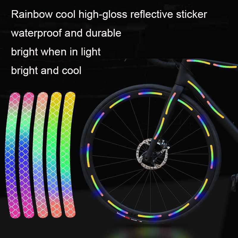 New design rainbow bicycle reflector safety bike reflective stickers