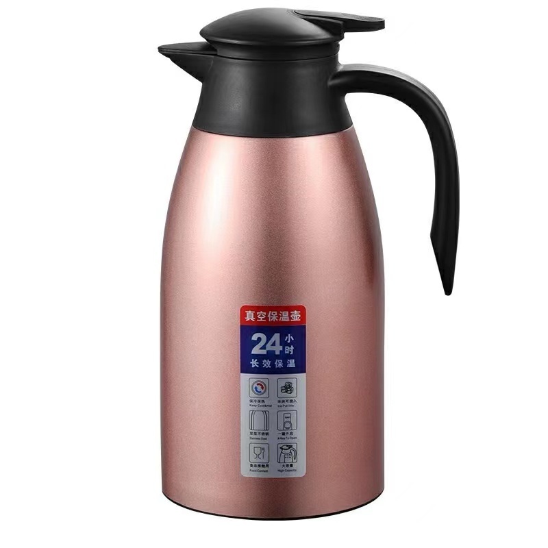 Large 2L Capacity Custom Color Stainless Steel Vacuum Flask Thermal Water Kettle Coffee Pot American Style Home Use Parties