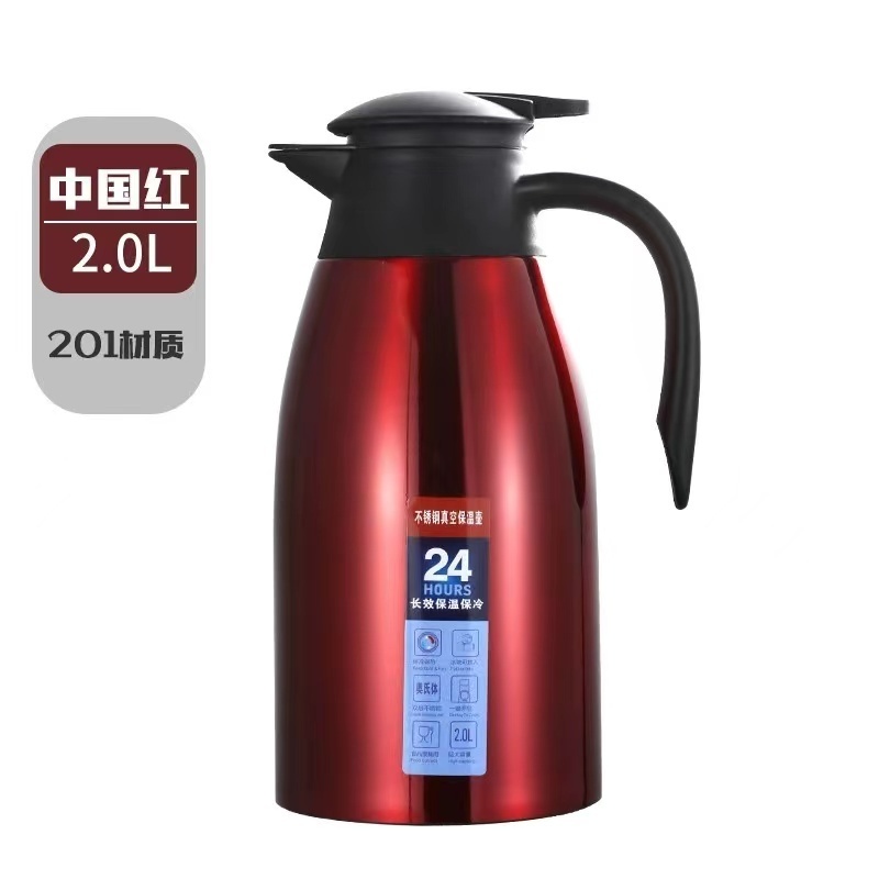 Large 2L Capacity Custom Color Stainless Steel Vacuum Flask Thermal Water Kettle Coffee Pot American Style Home Use Parties