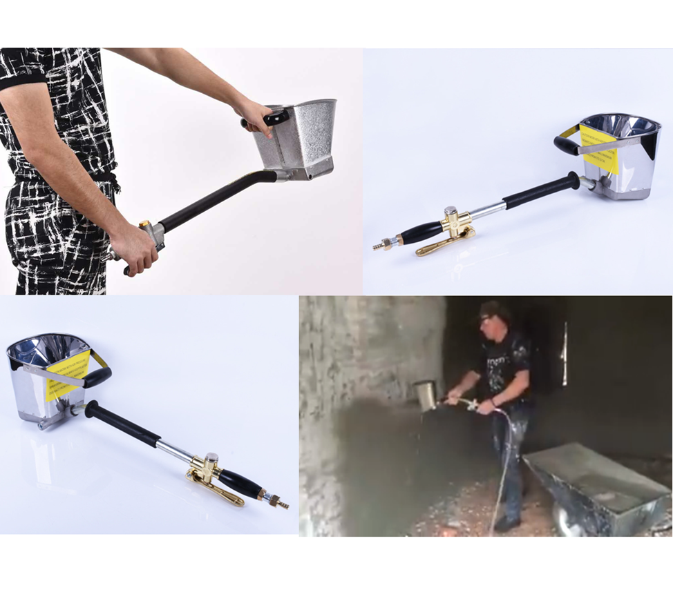 Cement Sprayer Hopper 4 Jet Paint Wall Concrete Tool Stucco Gun Sprayer mortar spray gun