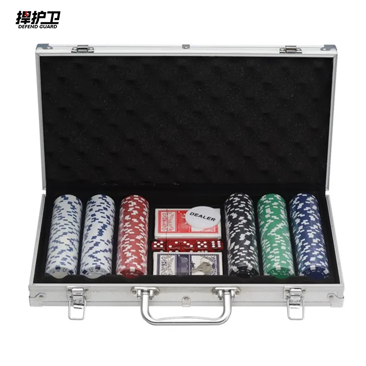 Factory Black Custom Chips Case  Poker - 300 chips - Aluminum Case - Poker