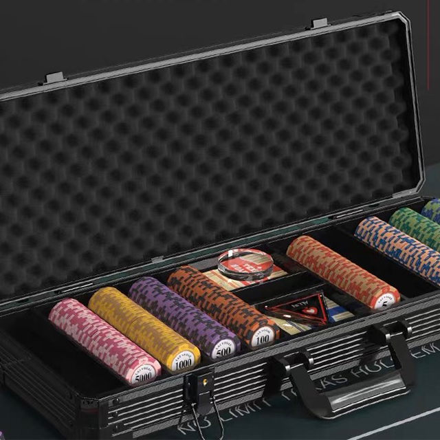 Custom Factory Black Mahogany Small Aluminum Case for Poker 500 Chips Case for Casino Plaques