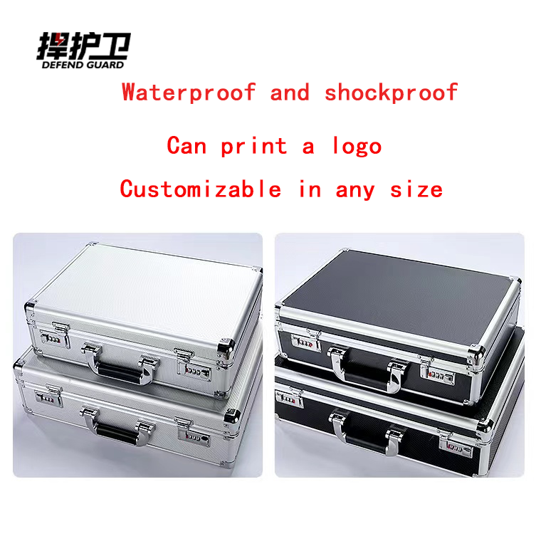 Handheld Aluminum Alloy Box Equipment with Black Belt Password Lock OEM Customizable Case Instrument Turnover Transportation