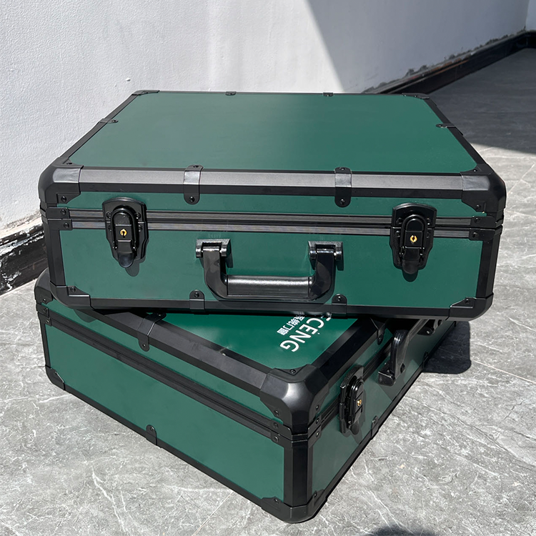 OEM High Quality Lock Small Box Gun Case Custom Printed Factory Green Portable Aluminum Tool Storage carrying Case