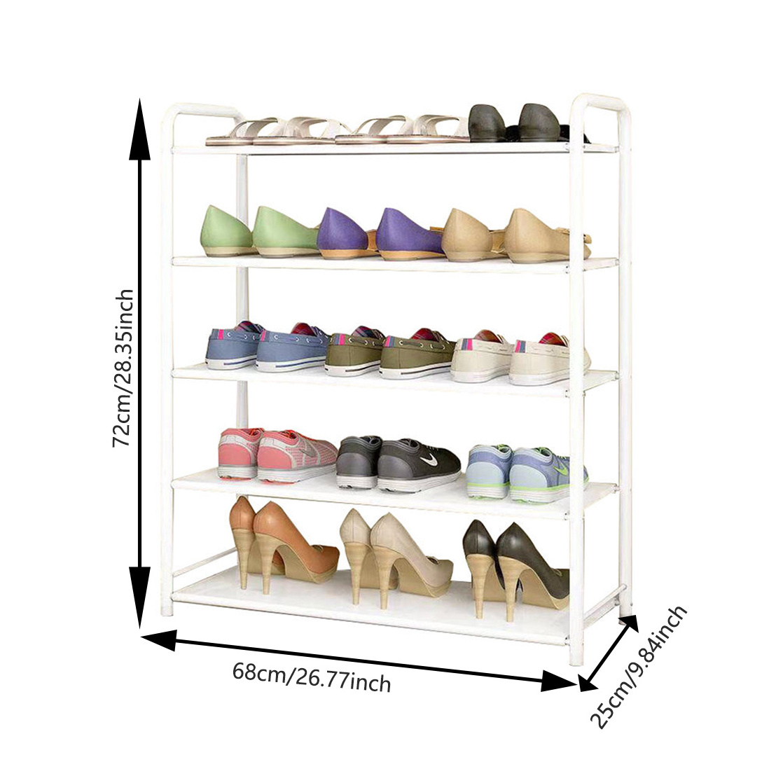 Modern Shoe Rack Cabinet 5 Layer Easy Assemble Modern Design Outdoor White Shoe Rack