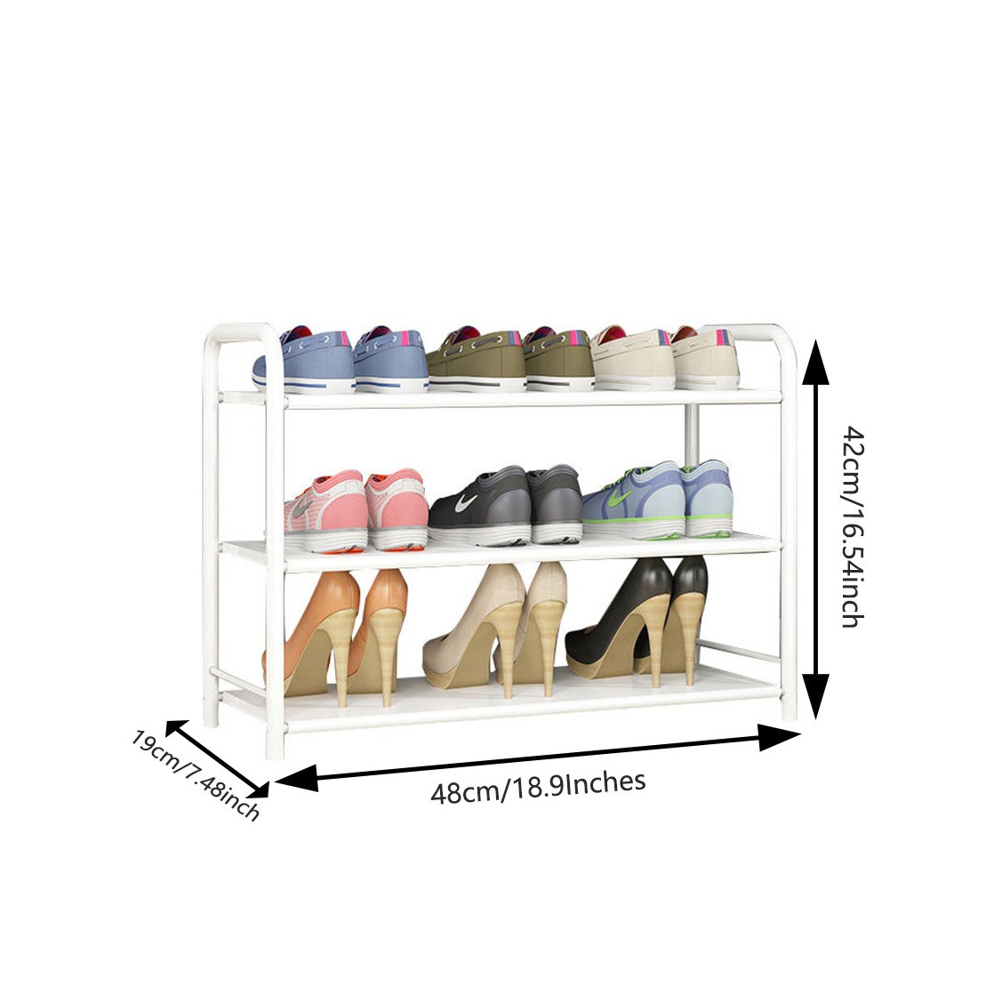 Wholesale Price Shoe Rack Organizer Shelf Metal 3 Tier Iron Small Shoe Racks For Home