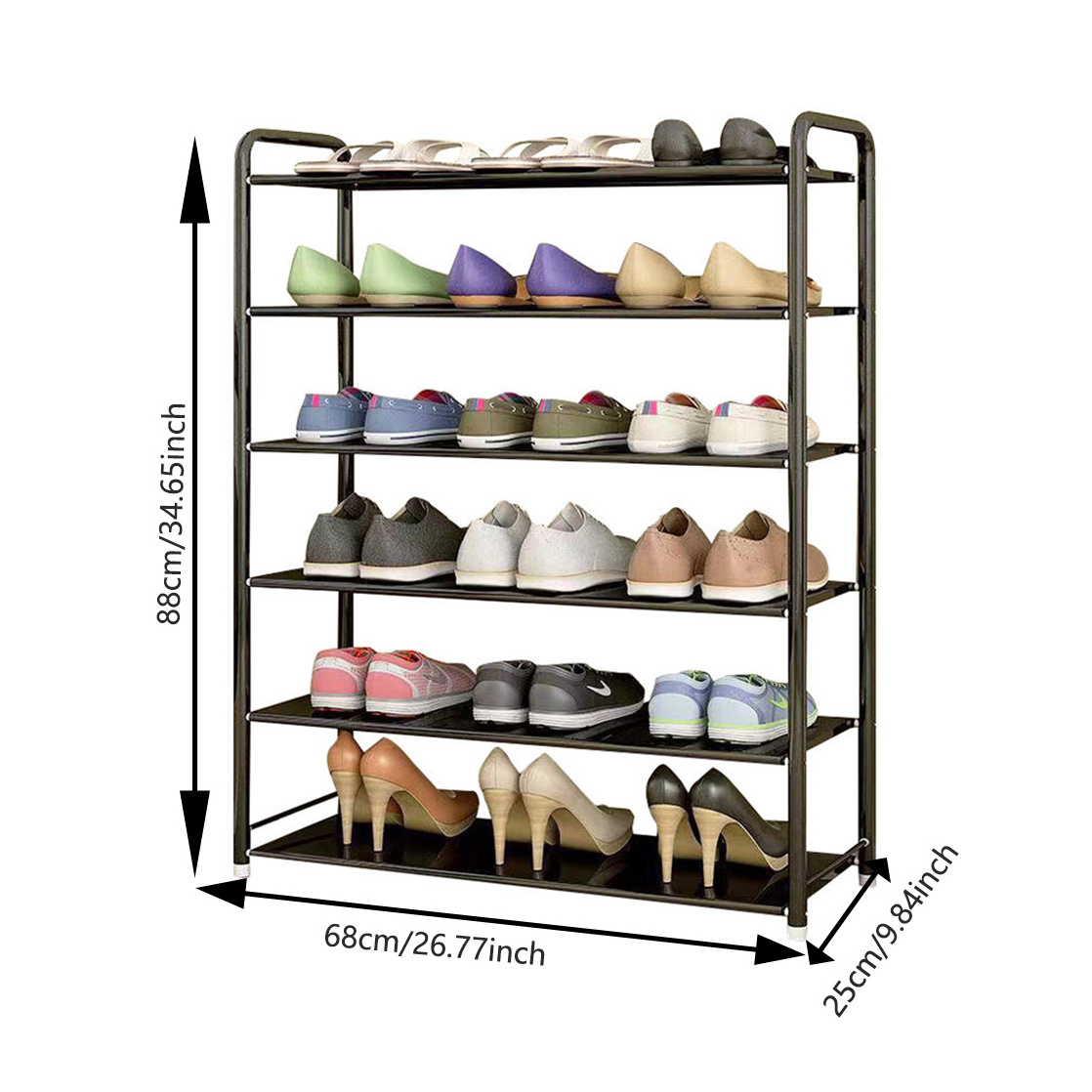 100 Pair Shoes Rack 6 Layer Home Heavy Duty Shoe Storage Organizer Rack For Bedroom