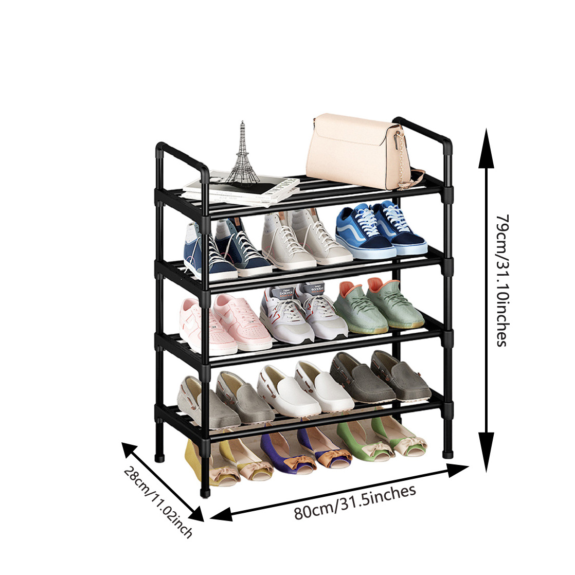 Wholesale Price Men Shoe Rack Multi Layer Dust Proof Simple Design Tall Shoe Rack For Sale