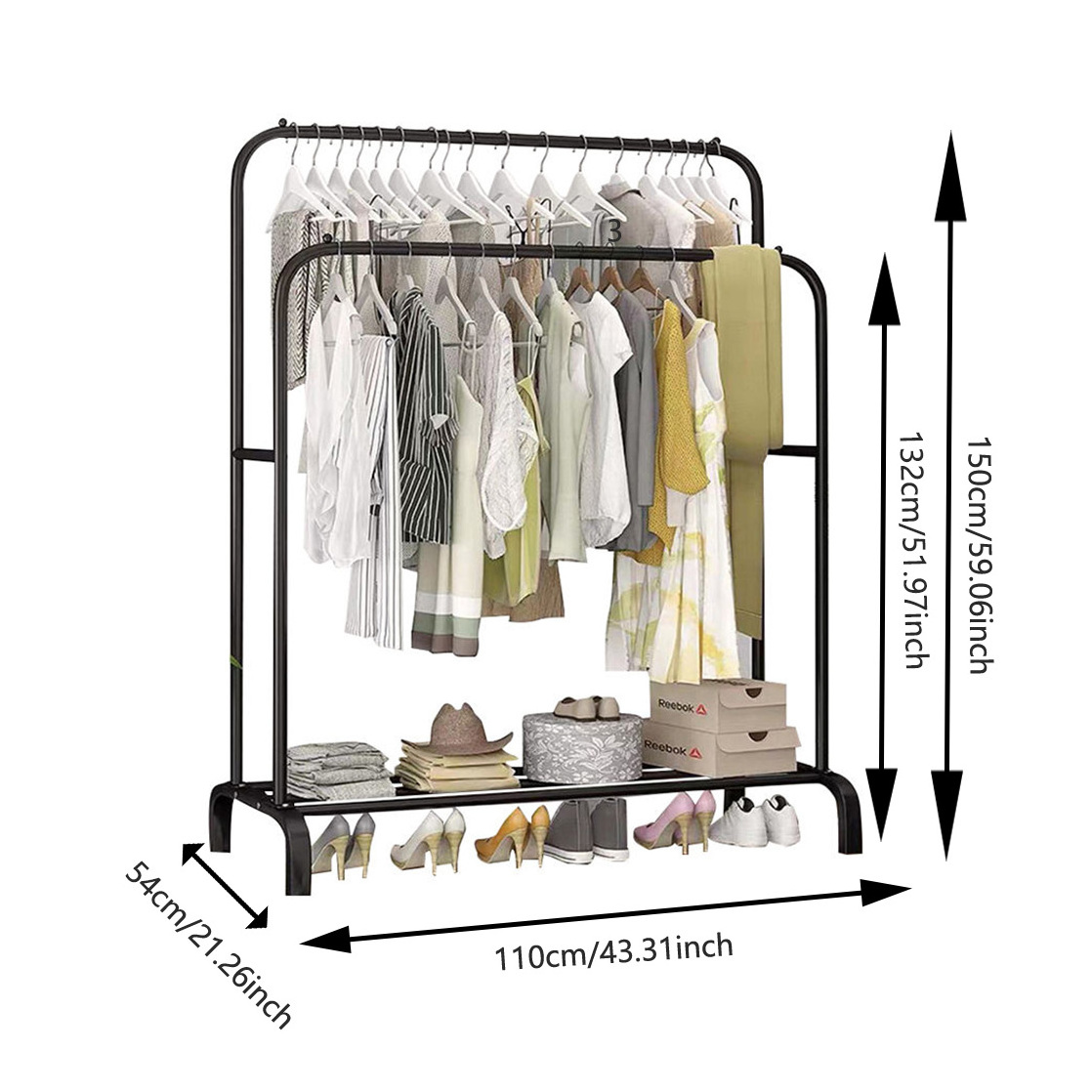 Clothes Rack Hanger Drying Towel Shoes Clothes Standing Storage Drying Racks For Clothes