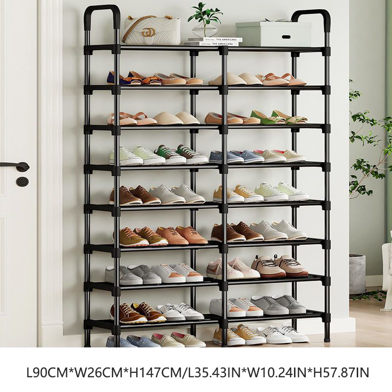 New Updated Shoes Shelf Simple Black Free Standing Furniture Shoe Shelf Rack Organizer