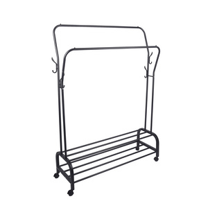 China Supplier Metal Coat Rack Shoes Clothing Toys Organizer Thicken Frame Floor Coat Rack Stand