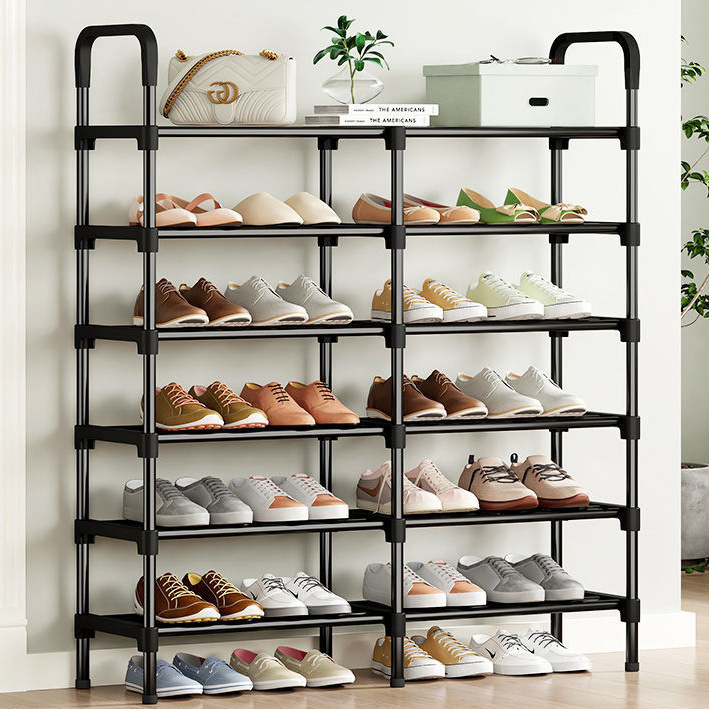 China Supplier Vertical Shoe Rack 6 Layer Space Saver Wardrobe Shoes Organizer Rack