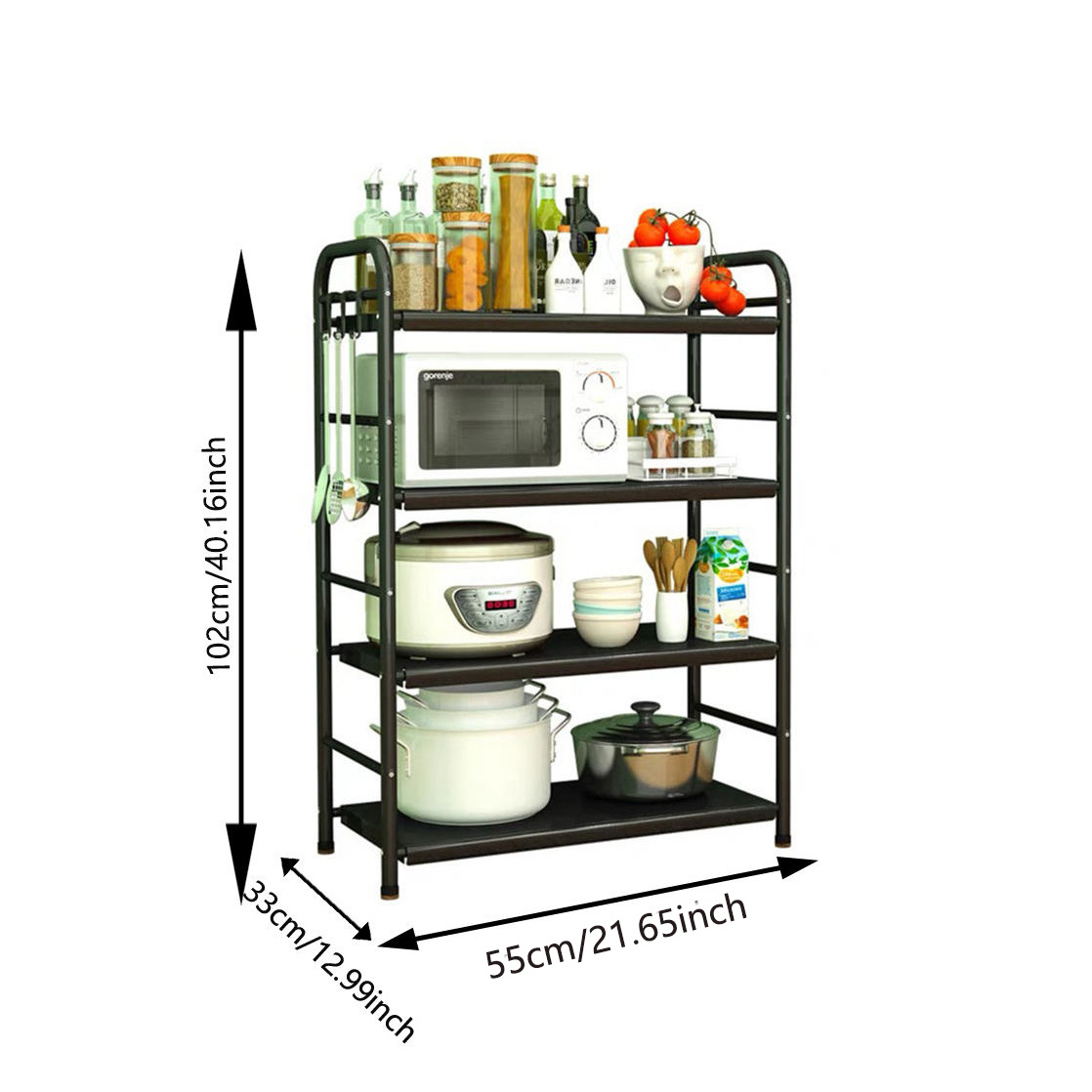 Wholesale Price Kitchen Racks Organizer Kitchen Plate 4 Tier Tall Unit Shelf Cabinet Rack