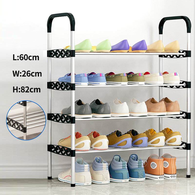 Custom Size Metal Shoe Rack Cabinet Luxury Designer Entryway Multi-Layer Black Shoe Racks