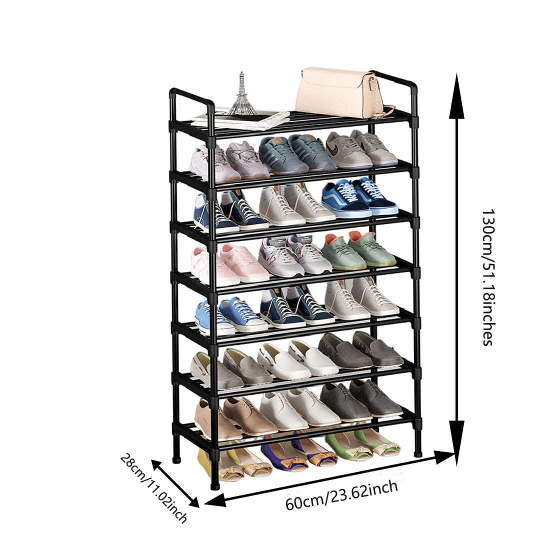 Shoe Rack Round Space Saving Home Furniture Corner Easy To Install 7 Layer Shoe Rack