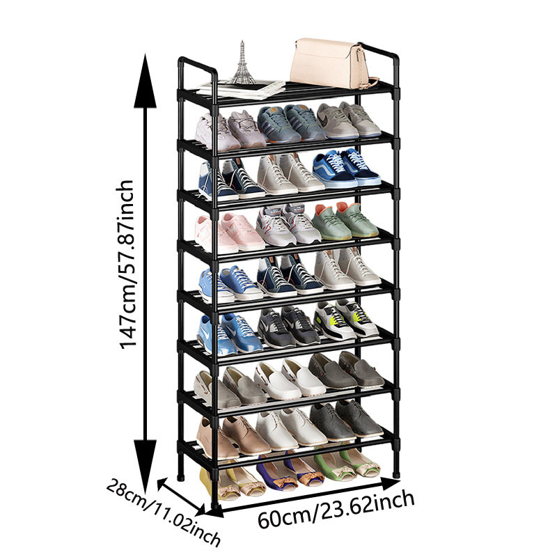 Oem Factory Thin Door Shoe Rack Portable Easy To Install Wardrobe Shoe Rack Storage Organizer