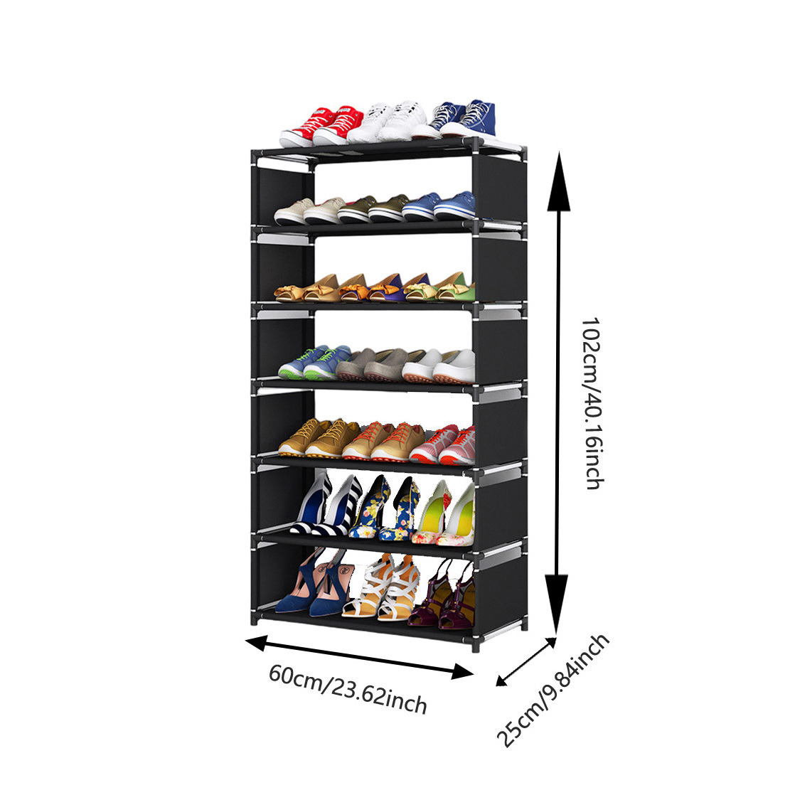 Low Moq Wall Shoe Rack Cabinet Home Furniture 7 Layer Modern Design Custom Shoe Rack