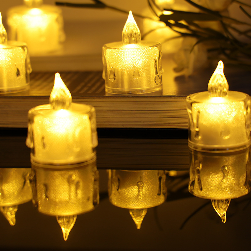 Hot Sale Battery Operated Plastic Flameless Religious Tears Mini Led Tea Lights Candles for Home Decor