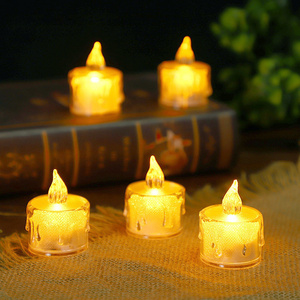 Hot Sale Battery Operated Plastic Flameless Religious Tears Mini Led Tea Lights Candles for Home Decor