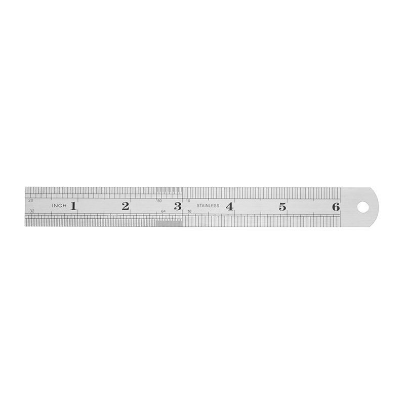 Stainless Steel 1 Chrome 13 Heavy Duty Metal Scale Rule 6