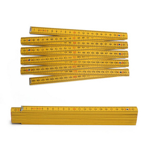 Customized 1 Meter / 5 Fold Wooden Folding Ruler Easy To Read Clear Measuring Tool Folding Ruler