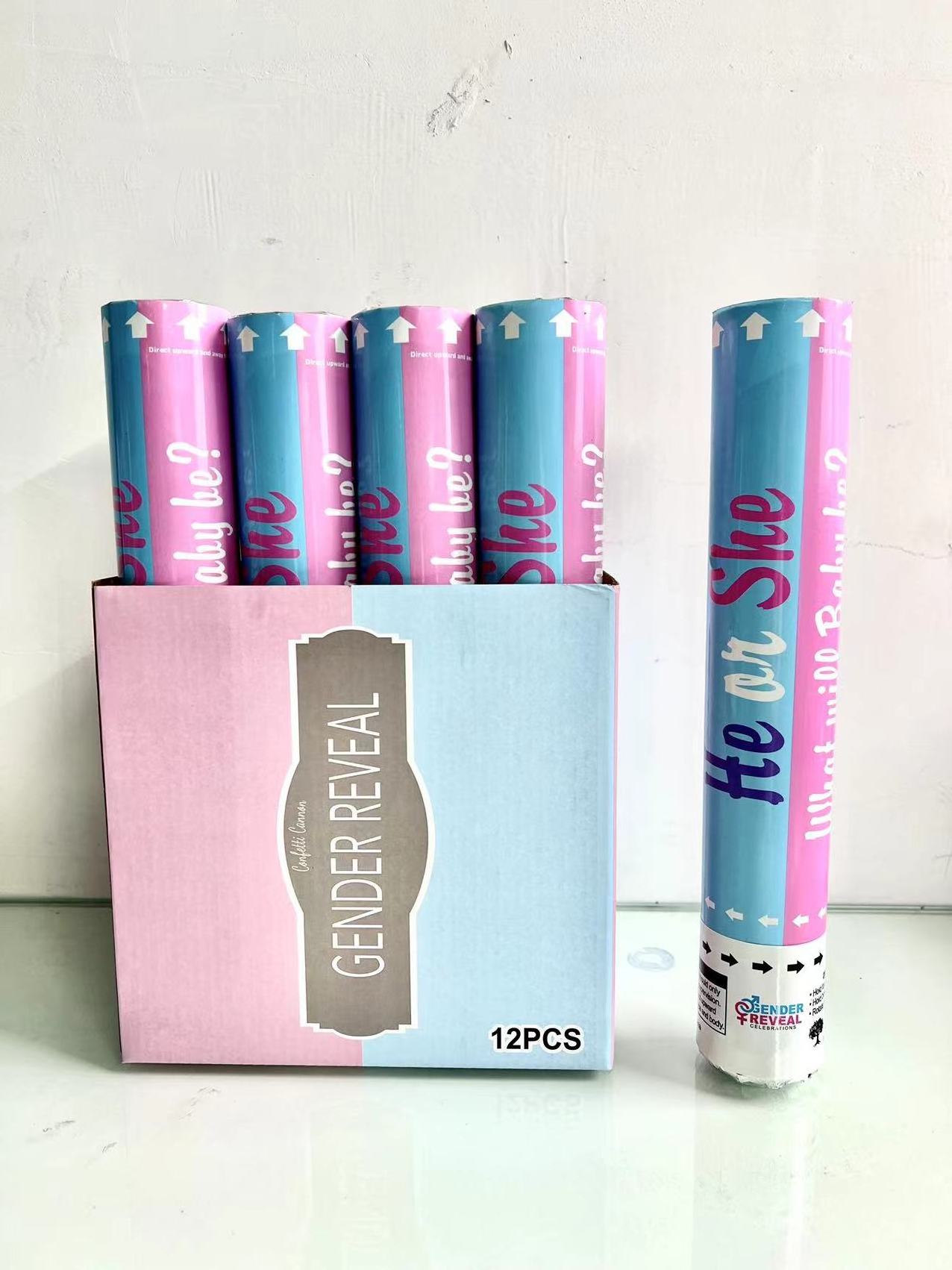 Pink Blue Baby Gender Reveal Party Supplies Colour Smoke Powder Gender Reveal Confetti popper