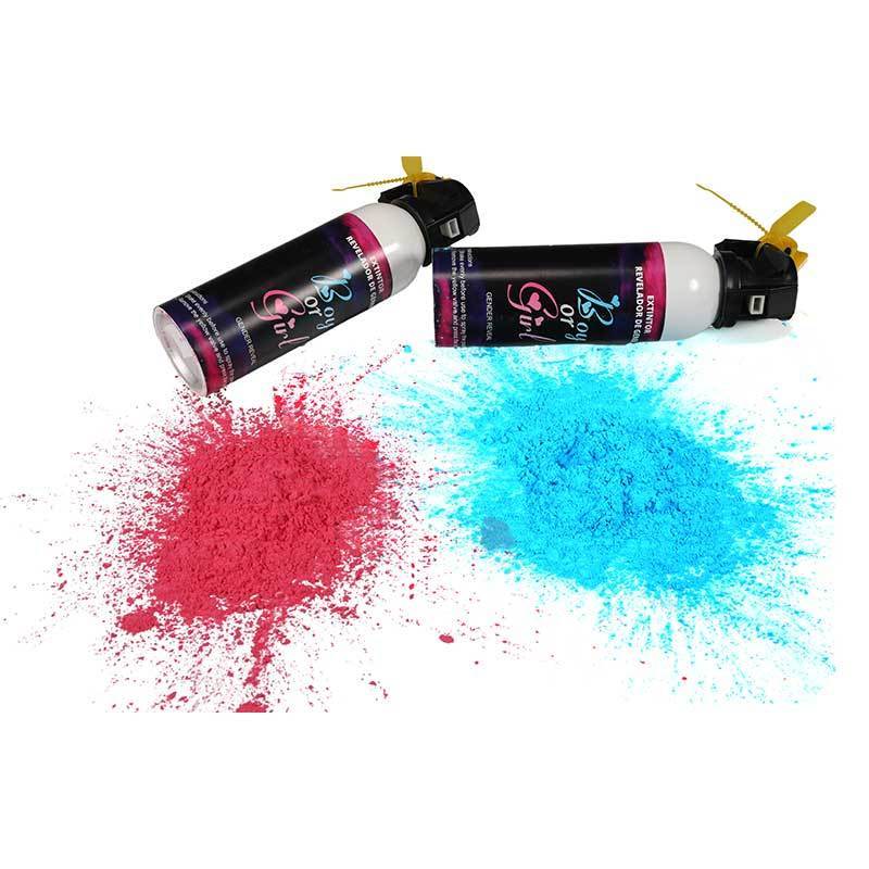 Safety product certification Gender Reveal spray Pink Blu Blasters Gender Reveal Fire Extinguisher