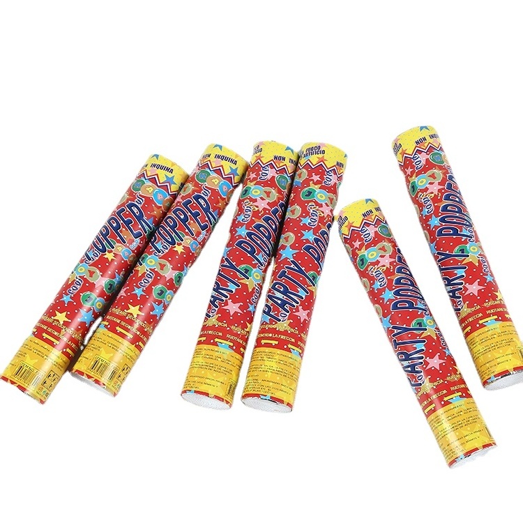 Hot Sale High quality Party supplies Popper  Confetti Cannon Red five pointed star and balloon pattern