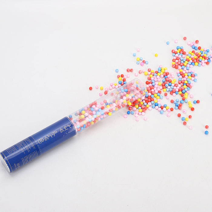 Colorful transparent party poppers wholesale confetti cannon Foam Ball confetti cannon